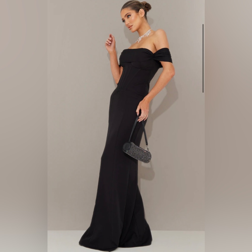 PrettyLittleThing black corset dress